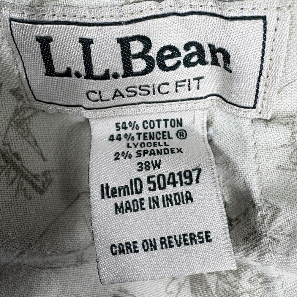L.L.Bean Classic Fit Stone Tan 8" Inseam Shorts Mens Size 38 Cotton‎ Blend - Picture 6 of 12